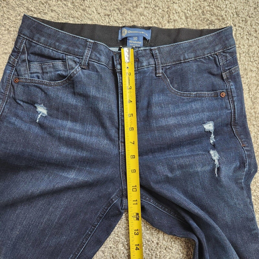 Democracy Absolution Jeans Dark Wash Distressed Stretch Denim Pants Size 10 - Picture 10 of 14